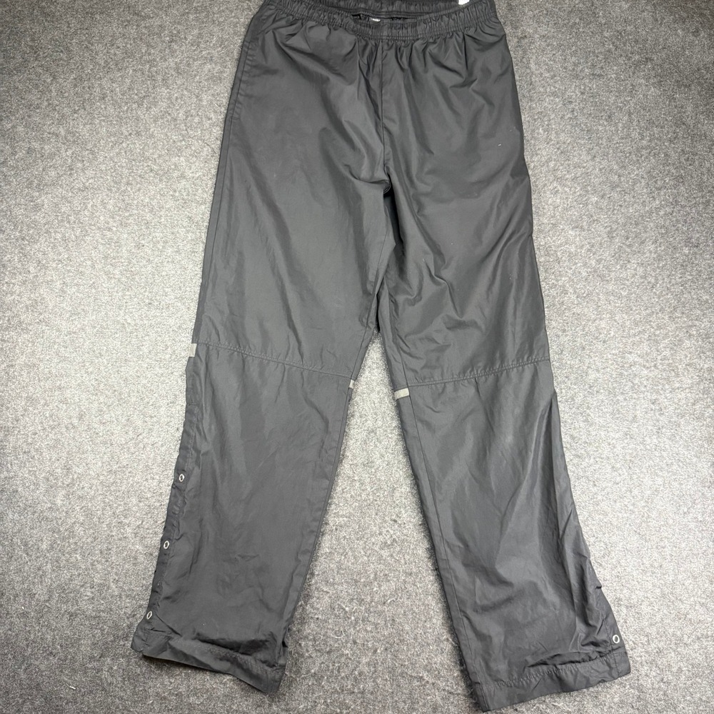 Nike‎ Golf Mens M Black Golf Pants Windbreaker Side Button Reflective Stripe